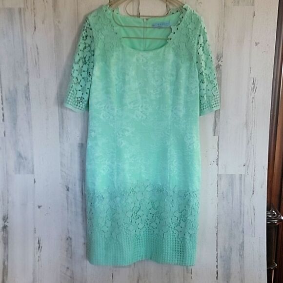 NWOT Antonio Melani GORGEOUS Lace Midi Dress in mint Green - Picture 8 of 16